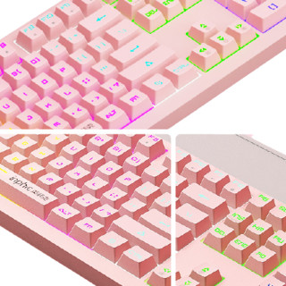 inphic 英菲克 V920 104键 有线机械键盘 粉色 国产青轴 混光