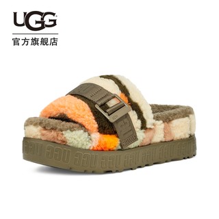 UGG2021春夏新款女士便鞋印象加州拼色时尚明星同款凉拖鞋1118750 BLK | 黑色 37