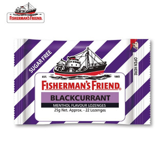 FISHERMAN'S FRIEND 英国进口Fisherman's Friend渔夫之宝含片25g/袋 无蔗糖黑加仑味