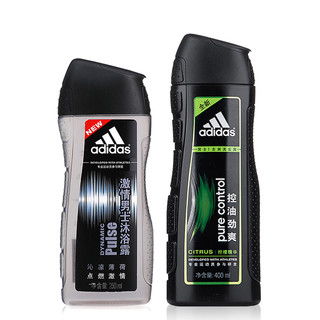 PLUS会员：adidas 阿迪达斯 控油去屑洗发400ml+激情沐浴250ml