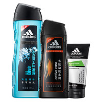 adidas 阿迪达斯 男士洗沐套装 (冰点400ml+多效动能水润220ml+炭爽洁面100g)