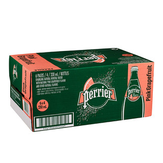 perrier 巴黎水 法国原装进口 气泡矿泉水 西柚味330ml*24瓶