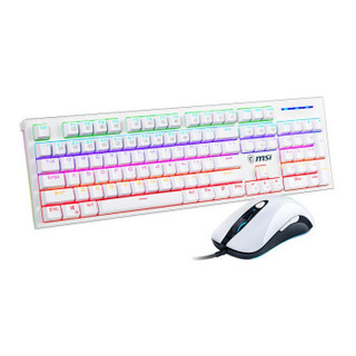 MSI 微星 GK50Z机械键盘+DS102鼠标 有线键鼠套装 白色