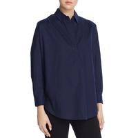 French Connection Womens Rhodes Oversized Popover Blouse
