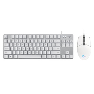 logitech 罗技 K835 机械键盘 国产红轴+G102 二代鼠标 有线键鼠套装 白色