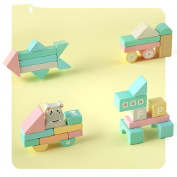 Fisher-Price 费雪 儿童积木木头拼装玩具 80粒装