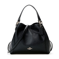 COACH 蔻驰 女士皮质单肩手提包 57124 LIBLK 黑色 中号