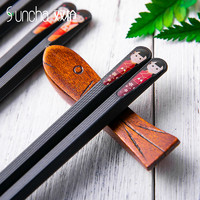 Suncha 双枪 双枪家用日式尖头合金筷子防霉防滑耐高温油炸创意分食筷5双装