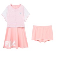 FILA KIDS斐乐儿童女童连衣裙两件套2021夏装新款儿童中大童裙子 K12G121318F 清新粉-LP 140