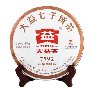 TAETEA 大益 大益 普洱茶 熟茶 茶叶 饼茶7592 357g(批次随机)中华老字号