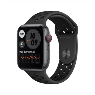 Apple 苹果 Apple Watch SE Nike GPS+蜂窝款 智能手表 44mm 深空灰色铝金属表壳 煤黑配黑色运动表带(GPS)