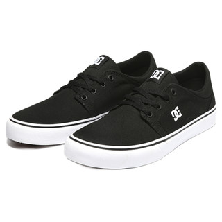 DC SHOES Trase系列 男女款低帮帆布鞋 ADYS300126-BKW 黑色 41