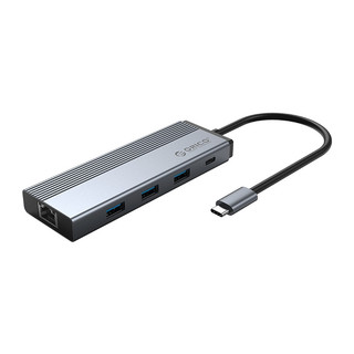 Orico/奥睿科 typec扩展坞拓展usb扩展器hdmi笔记本  【USB3.0*3+RJ45+PD】5合1-太空灰