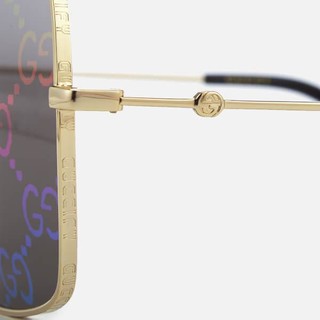 Gucci 古驰 Women's Large Square Frame Sunglasses - Gold