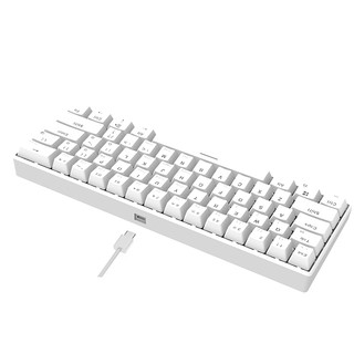AJAZZ 黑爵 I610T 61键 蓝牙双模无线机械键盘 白色 国产青轴 RGB