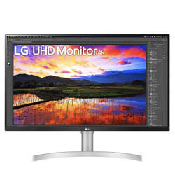 LG 乐金 32UN650 31.5英寸 4K显示器 IPS专业显示器 HDR10 设计办公电脑显示屏 内置音箱