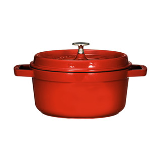 STAUB 珐宝 40509-814 汤锅(18cm、1.7L、铸铁、樱桃红)