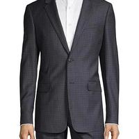 Theory Plaid Wool Suit Jacket