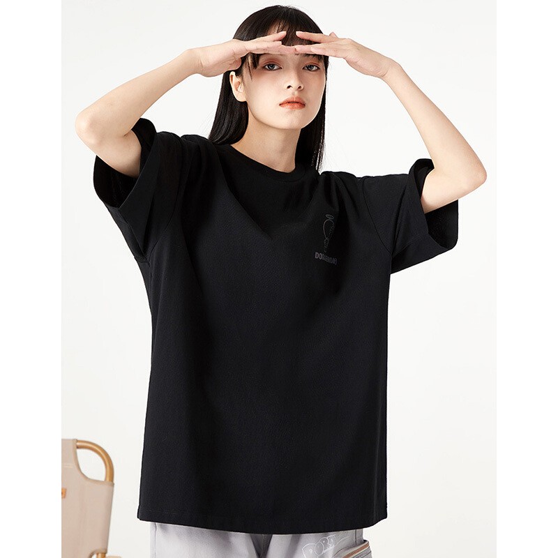 A21 哆啦A梦联名款 F411131009 情侣款T恤 黑色 170/84A/M