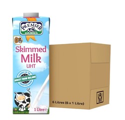 PREMIER DAIRIES 爱尔优 1L*6盒 脱脂牛奶 早餐奶零脂低脂健身爱尔兰进口高钙脂肪