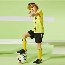 LI-NING 李宁 速干套装中大童装男童足球比赛几何印花短袖组合套装