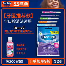 DenTek 德泰克 进口牙缝刷正畸专用I型超细软毛牙间隙清洁矫正牙齿牙间刷