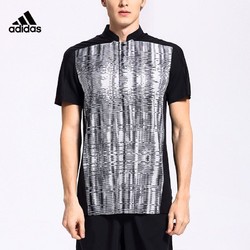 adidas Originals 阿迪达斯 Adidas 短袖T恤男夏季运动polo衫休闲羽毛球服AC5014 黑色 L