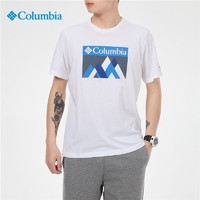 Columbia哥伦比亚T恤男士2021春夏季新款户外运动休闲舒适透气时尚印花短袖上衣AE2960 AE2960100 L