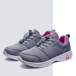 足力健老年鞋软底散步鞋经典女款灰色