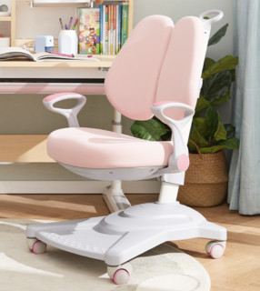 京东PLUS会员：米粒生活 八九间 儿童学习椅 可升降椅子 矫姿双背椅-樱花粉