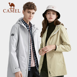 CAMEL 骆驼 骆驼CAMEL户外中长款单层冲锋衣男女秋冬防风防水潮牌外套休闲旅游服装