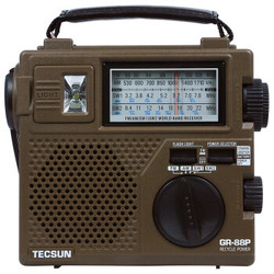 TECSUN 德生 德生（Tecsun） GR88P手摇发电收音机老年人用全波段便携式可充电老式应急广播调频调幅中波短波 标配