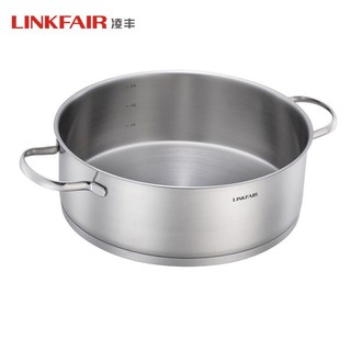 LINKFAIR 凌丰 凌丰（LINKFAIR） 304不锈钢火锅锅具 大容量汤锅 双耳复底加厚 煤气电磁炉通用 LFDTG-GJ30SC01（30cm）