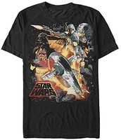 Star Wars Pirme会员：星球大战男式 Force Hunter 图案 T 恤 黑色//白色 Large