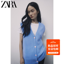 ZARA  新款 女装 人造珠宝纽扣针织背心 09598007420