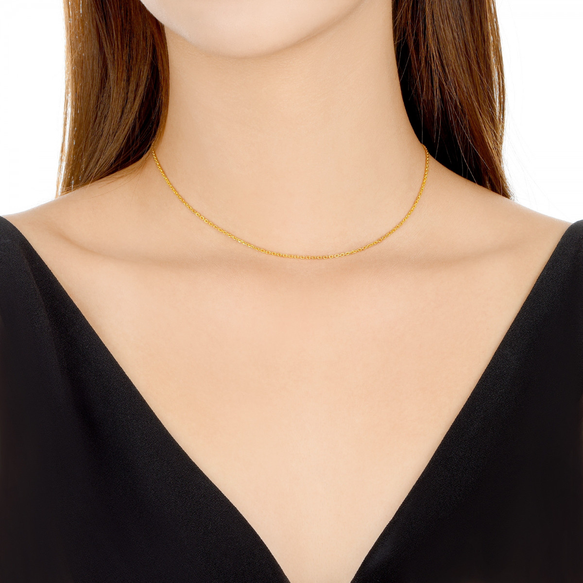 chow sang sang 周生生 09251n 女士黄金锁骨链 约2.6g