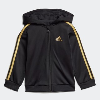 adidas 阿迪达斯 GE0019 男童训练运动套装 黑色/金色 74cm