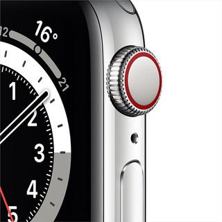 Apple 苹果 Watch Series 6 智能手表 40mm GPS+蜂窝款版 银色不锈钢表壳 银色米兰尼斯表带（GPS、心率、血氧)