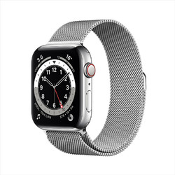Apple 苹果 Watch Series 6智能手表 GPS+蜂窝款 44毫米不锈钢表壳 米兰尼斯表带M09E3CH/A