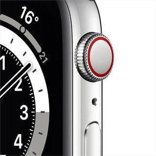 Apple 苹果 Watch Series 6 智能手表 44mm GPS+蜂窝网络版 银色不锈钢表壳 银色米兰尼斯表带（GPS、心率、血氧）