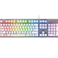RAZER 雷蛇 猎魂光蛛 104键 有线机械键盘 白色 雷蛇紫轴（段落光轴） RGB