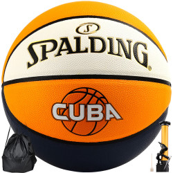 SPALDING 斯伯丁 斯伯丁(SPALDING)CUBA联赛比赛篮球室内外PU材质成人儿童蓝球 76-633Y