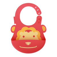 Marcus&Marcus 马库斯 婴儿硅胶围兜 小狮子款 红色