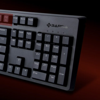 SBARDA 思巴达 KG06 104键 有线机械键盘 黑色 Cherry红轴 无光