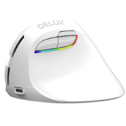 DeLUX 多彩 M618mini 2.4G蓝牙 双模无线鼠标 4000DPI RGB 琉璃白