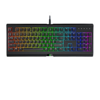 RAZER 雷蛇 萨诺狼蛛 幻彩专业版 104键 有线薄膜键盘 黑色 RGB