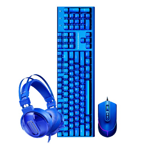 ThundeRobot 雷神 K7-Pro 机械键盘+M305鼠标 有线键鼠套装 H71耳机 蓝血人