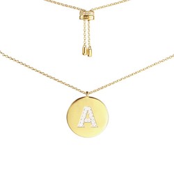 APM Monaco APM MONACO新款小众时尚圆牌金色字母女士项链锁骨链礼物