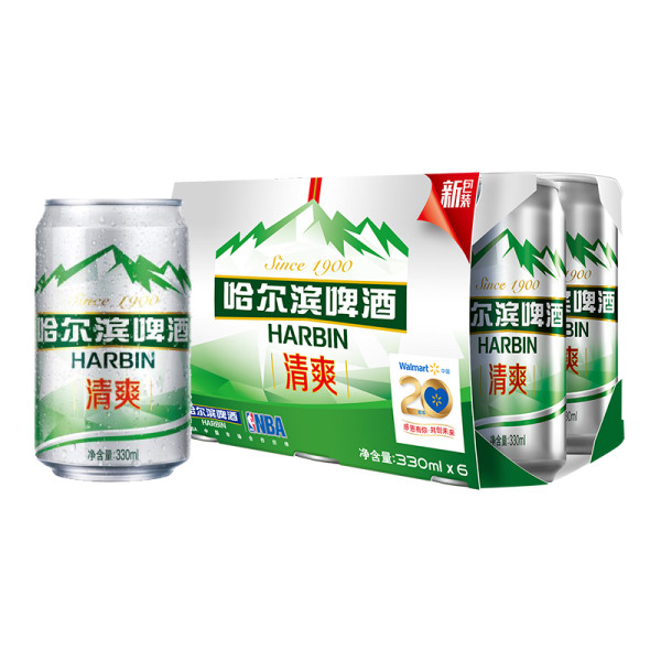 harbin/哈尔滨啤酒 清爽拉罐330ml*6/听装