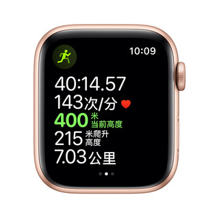 Apple 苹果 Watch Series 5 GPS款 智能手表 40mm 金色铝金属表壳 卡其色回环式运动表带 (GPS)